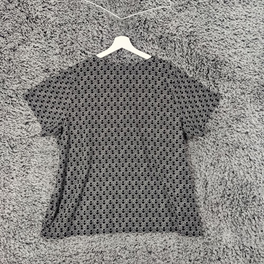 Croft & Barrow Classic Black White Geometric Print Cotton Top Womens Size 2X - Picture 2 of 7
